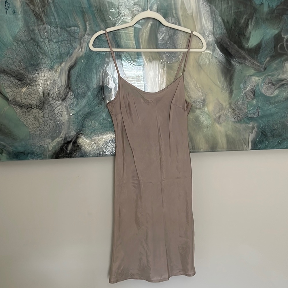 Pretty taupe slip dress.